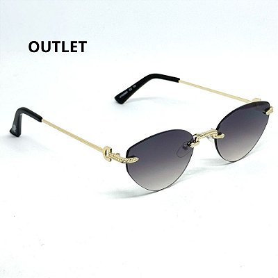 OUTLET ÓCULOS DE SOL LIZ PRETO DEGRADÊ COM DOURADO (pequenas avarias)