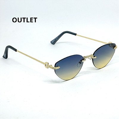 OUTLET ÓCULOS DE SOL LIZ AZUL COM AMARELO DEGRADÊ (pequenas avarias)