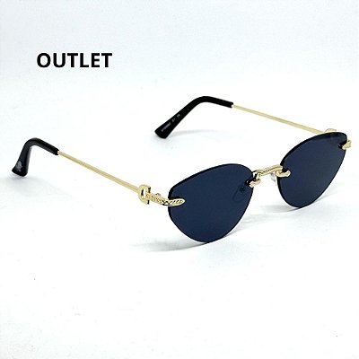 OUTLET ÓCULOS DE SOL LIZ PRETO COM DOURADO (pequenas avarias)