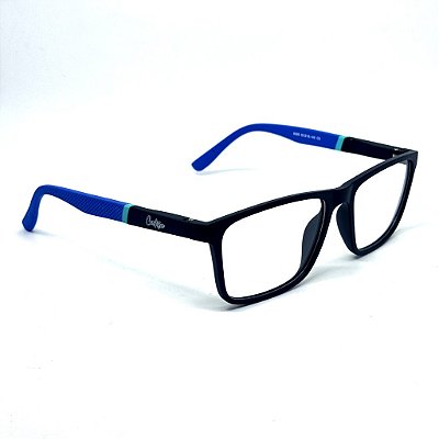 Óculos Retangular Clark - Preto c/ Azul
