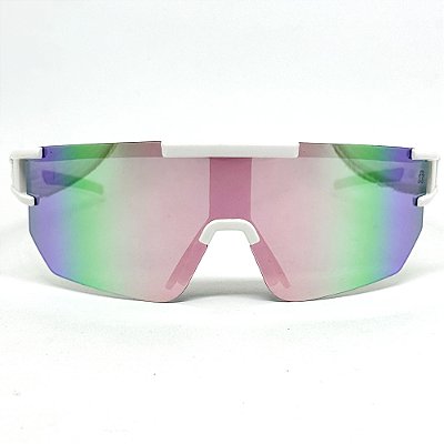 ÓCULOS DE SOL ESPORTIVO SNOW - ROSÊ ESPELHADO COM BRANCO