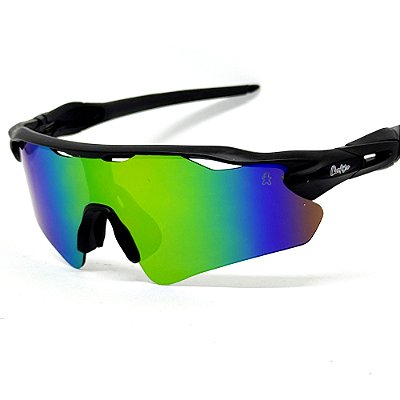 Óculos de Sol Esportivo Speed - Preto com Colorido Espelhado