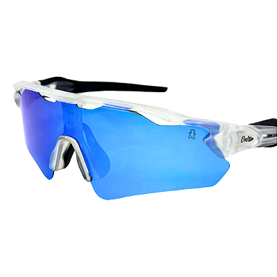 Óculos de Sol Esportivo Speed - Transparente Fosco c/ Azul