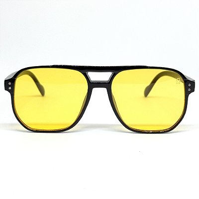 Óculos de Sol Aviador Jazz 2.0 - Preto c/ Amarelo