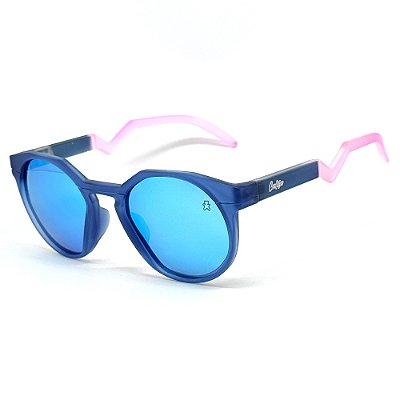 ÓCULOS DE SOL POLARIZADO BROKE - AZUL ESCURO COM ROSA