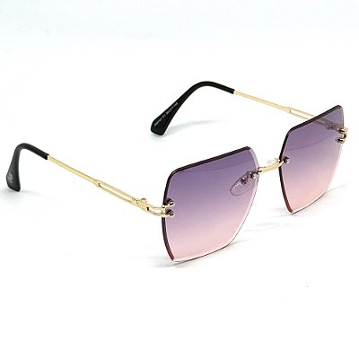 ÓCULOS DE SOL LADY - LILÁS DEGRADÊ COM DOURADO