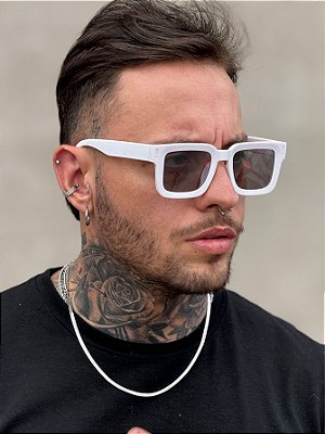 ÓCULOS DE SOL DENVER - BRANCO COM PRATA ESPELHADO