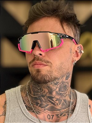 ÓCULOS DE SOL ESPORTIVO POLARIZADO RACE - ROSÊ ESPELHADO