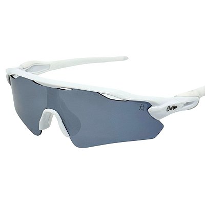 Óculos de Sol Esportivo Speed - Branco C/ Prata Espelhado