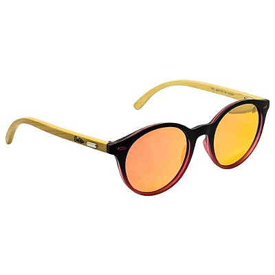 Óculos de Sol Italia Wood Polarizado - Vermelho Espelhado