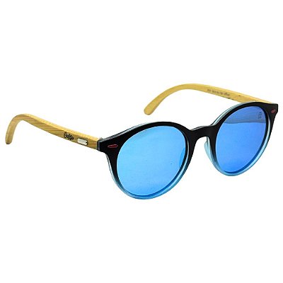 Óculos de Sol Italia Wood Polarizado - Azul Espelhado