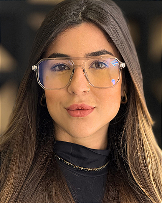 Óculos Aviador Monaco - Fumê e Cristal Degradê (Anti Blue)