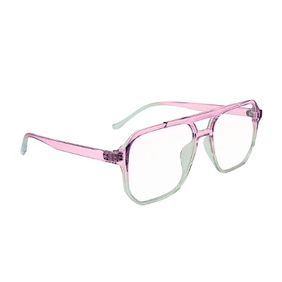 Óculos Aviador Monaco - Rosa e Cristal Degradê