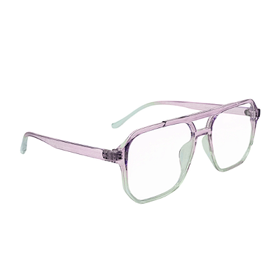Óculos Aviador Monaco - Roxo e Cristal Degradê