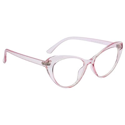 Óculos Gatinho Vitoria - Rosa Clear (Anti Blue)