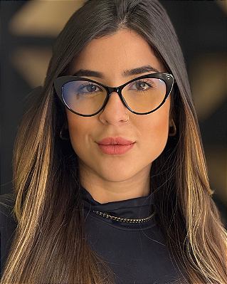 Óculos Gatinho Vitoria - Preto (Anti Blue)