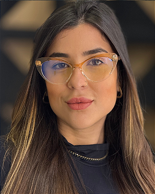 Óculos Gatinho Vitoria - Caramelo Degradê (Anti Blue)