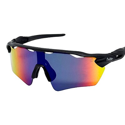 Óculos de Sol Esportivo Speed - Azul C/ Amarelo e Preto