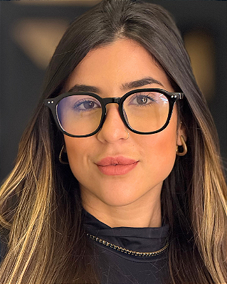 Óculos Quadrado Armação Day - Preto (Anti Blue)