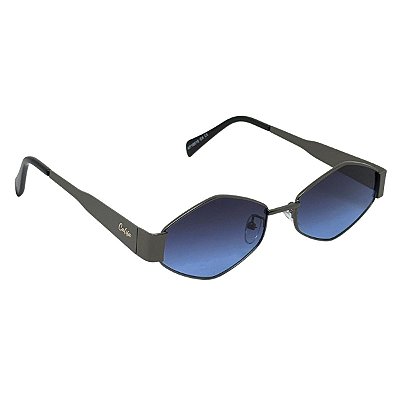ÓCULOS DE SOL RETRÔ EVA - CHUMBO COM AZUL DEGRADÊ