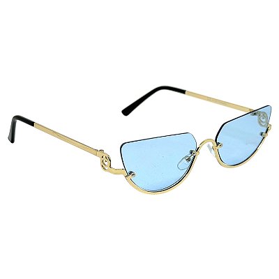 Óculos de Sol Gatinho Angel - Azul c/ Dourado