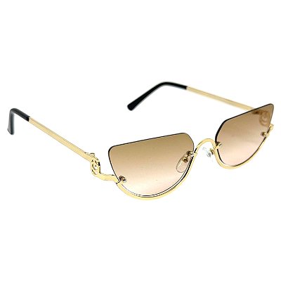 Óculos de Sol Gatinho Angel - Marrom Degradê c/ Dourado