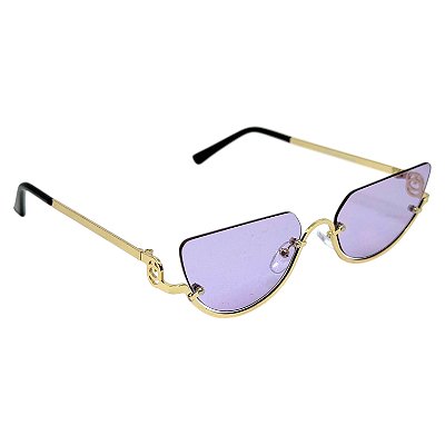 Óculos de Sol Gatinho Angel - Lilás c/ Dourado