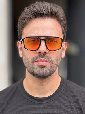 Óculos de Sol Aviador Urban - Preto c/ Amarelo