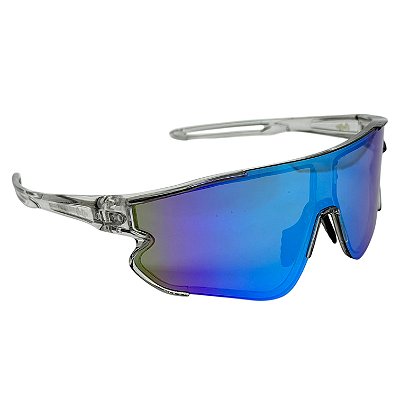 Óculos de Sol Esportivo Pulse - Fumê c/ Azul Espelhado