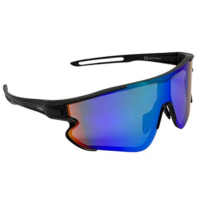 Óculos de Sol Esportivo Pulse - Preto c/ Camaleão Espelhado