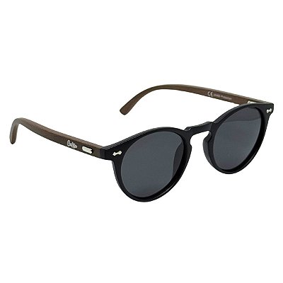 ÓCULOS DE SOL MALIBU WOOD POLARIZADO - PRETO COM BAMBU ESCURO