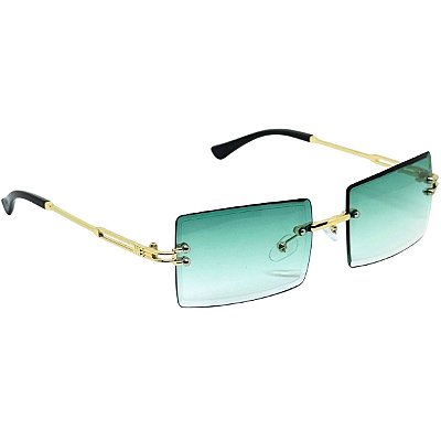 ÓCULOS DE SOL TEXAS - VERDE ESCURO DEGRADÊ COM DOURADO