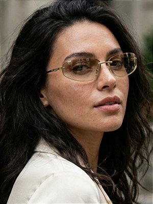 Óculos de Sol Diva - Transparente com Dourado