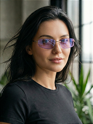 Óculos de Sol Diva - Roxo c/ Azul Camaleão Espelhado