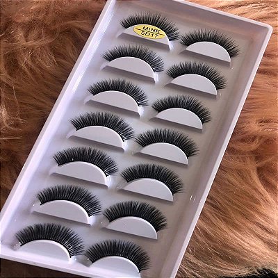 Cartela de Cílios Postiços Mink 5D 7 Pares - Ruby Anjo
