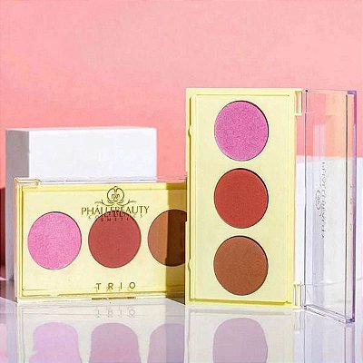 Trio Iluminador, Blush e Contorno - Phallebeauty