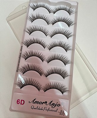 Cílios Postiços 6D 803  7 Pares - Amor Anjo