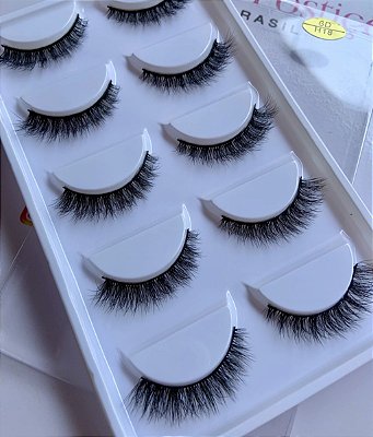 Cartela de Cilios Postiços 5 Pares  6D H18