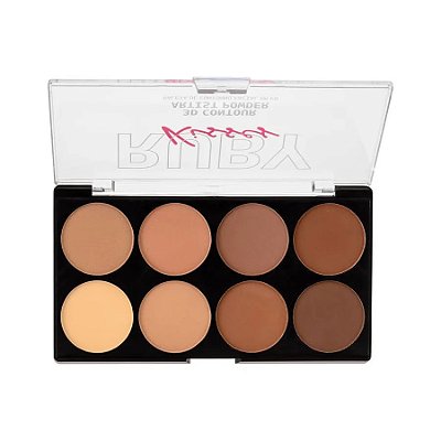 Paleta De Contorno Em Pó RK By Kiss 3D - Light Medium