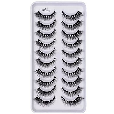 Cartela de Cilios Postiços 10 Pares H13 Mini Cat