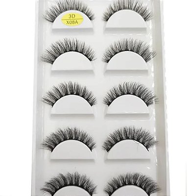 Cartela De Cilios Postiços 5 Pares X08A