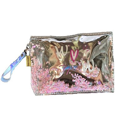 Necessaire Prateada Com Estrelas - Miss Frandy