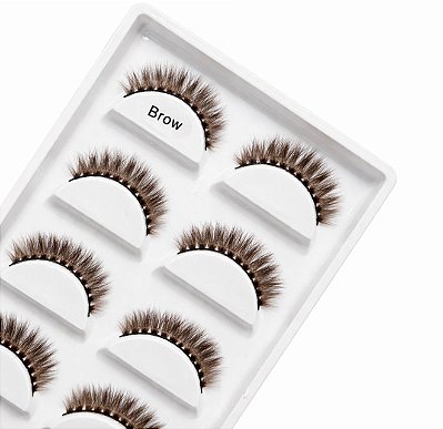 Cartela de Cilios Postiços 5 Pares Brow