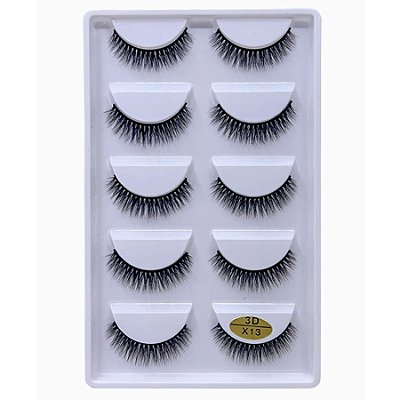 Cartela De Cilios Postiços 5 Pares 3D X13