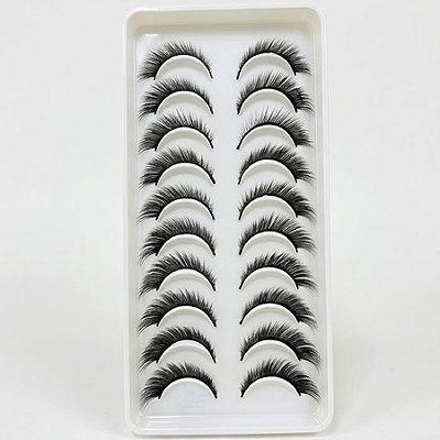 Cartela de Cilios Postiços 10 Pares - GLAM02