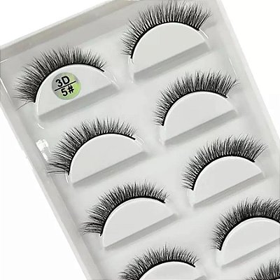 Cartela De Cilios Postiços 5 Pares 3D 5#