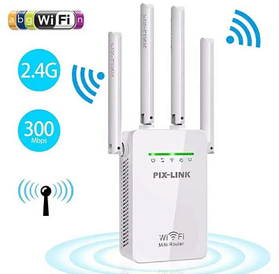 Repetidor De Sinal Wifi 4 Antenas Amplificador De Sinal