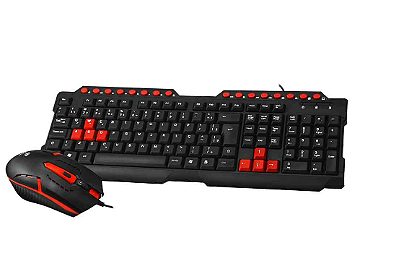 Kit Teclado e Mouse C3Tech Preto e Vermelho ABNT2 1200DPI