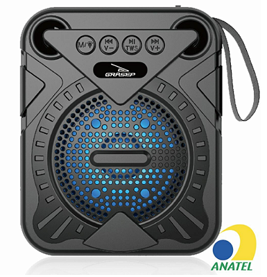 Caixa de Som Bluetooth Portátil 10W Rádio USB GRASEP