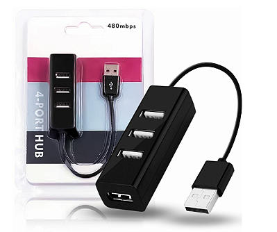 HUB USB 2.0 4 Portas Portatil Slim 480mbps Exbom